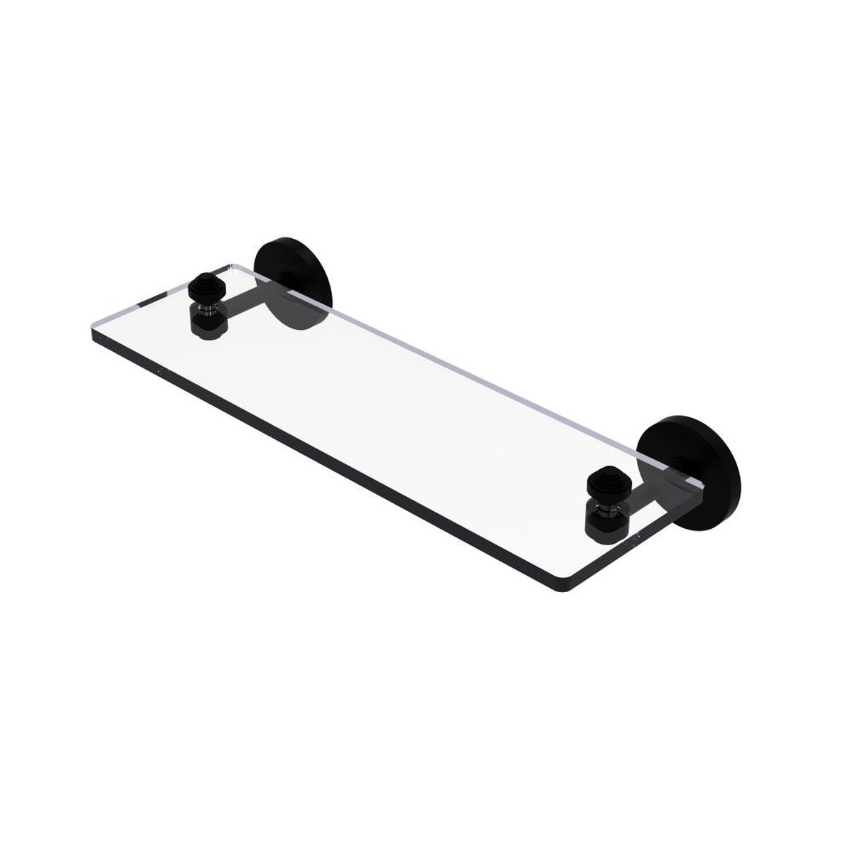 Allied Brass Southbeach Matte Black 1-Tier Brass Wall Mount Bathroom Shelf, 16-in x 5-in