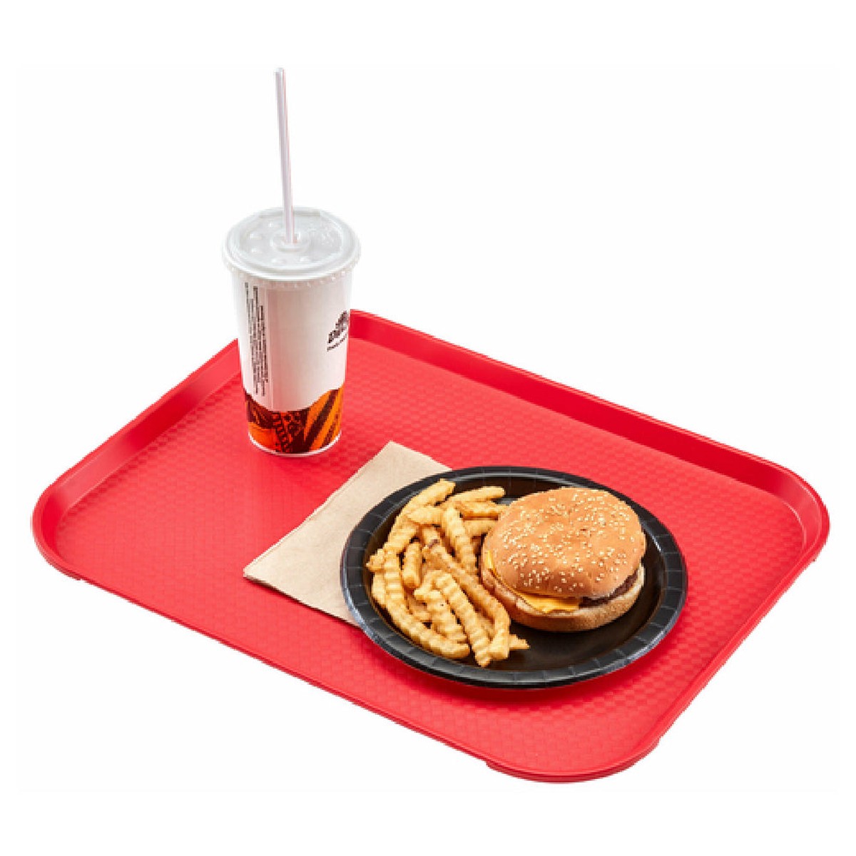 Cambro 1216FF163 11-7/8 Inch Rectangular Fast Food Tray Dishwasher Safe Red Polypropylene