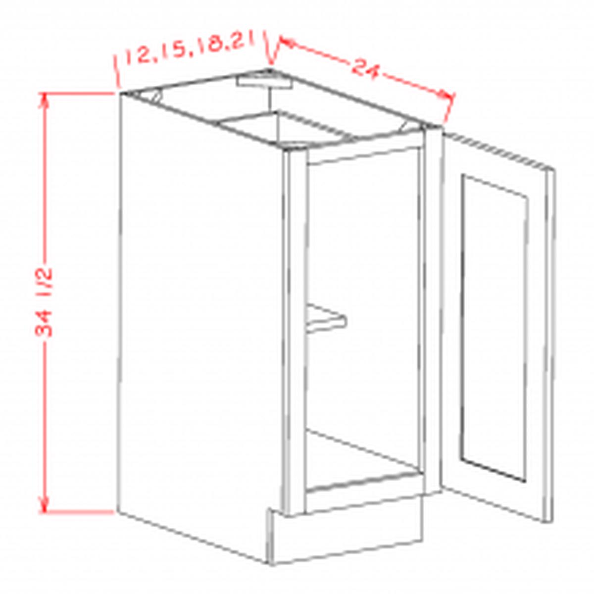 Casselberry Antique White 15″ Full Height Door Base Cabinet Pre-Assembled
