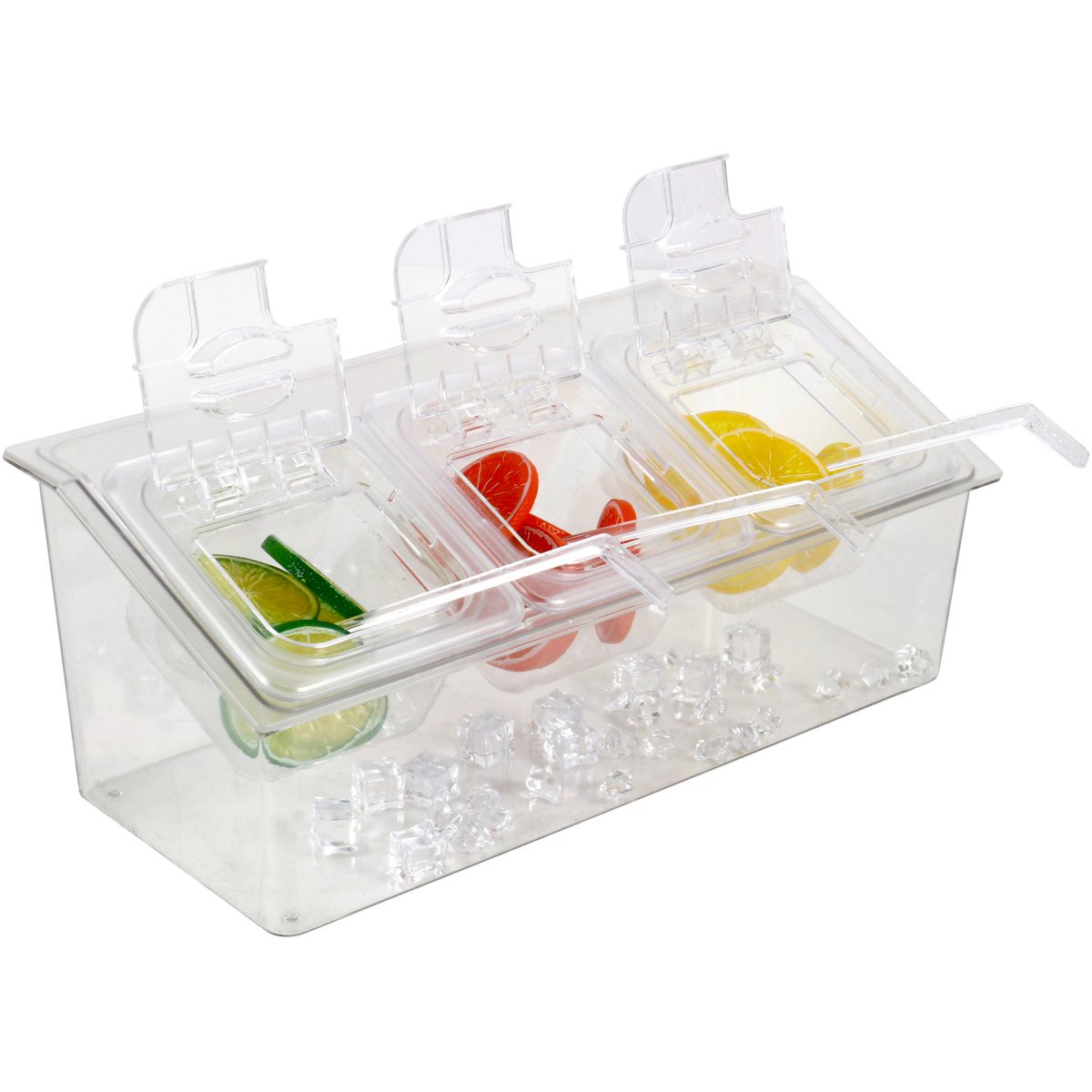 Chilled Condiment Holder including 3xGN1/6-100mm containers with lid Plastic | CHP06B