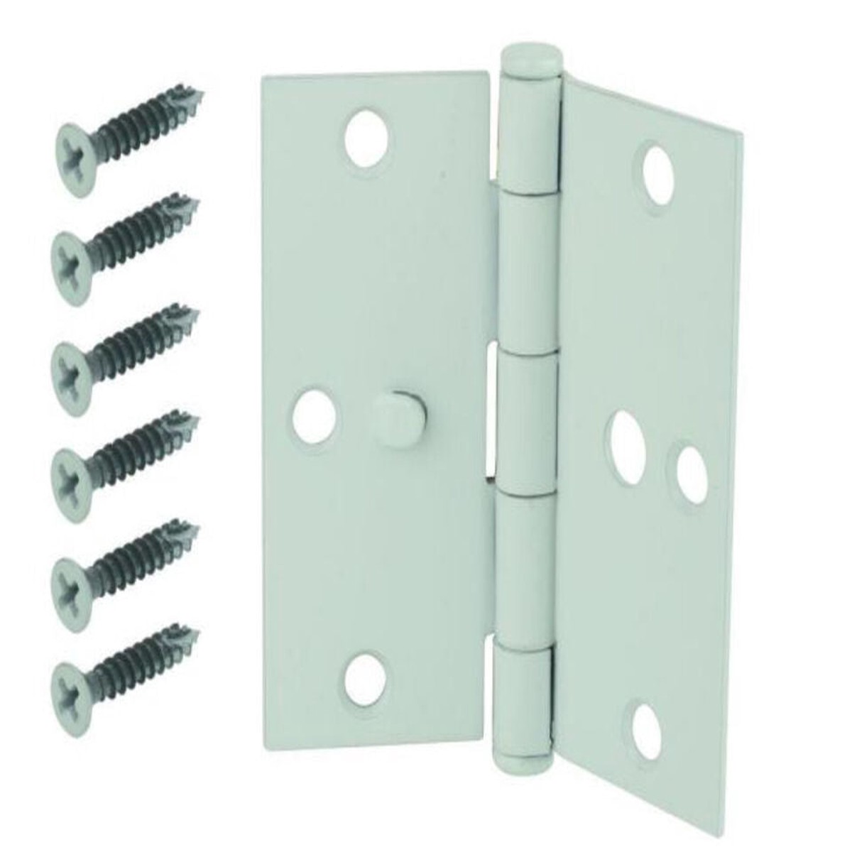 Everbilt 3-1/2 in. White Square Corner Security Door Hinge