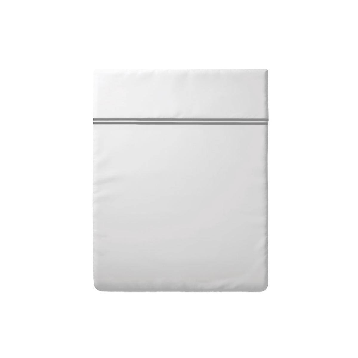 Flat sheet cotton satin – Bastia Grey / White