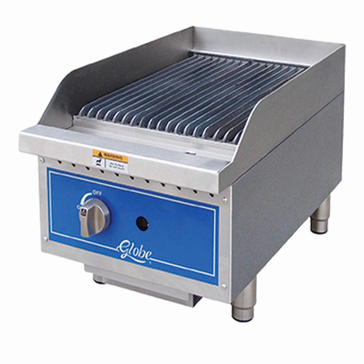Globe GCB15G-CR Gas Charbroiler, radiant, countertop, 15″ wide, 40,000 BTU