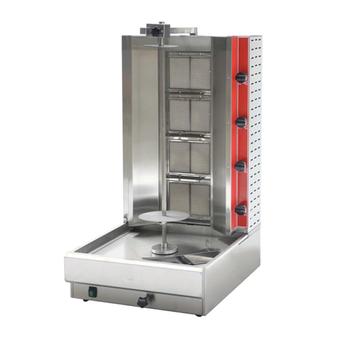 Nella 100 Lb. Natural Gas 4-Burner Vertical Doner Kebab Machine – 38,000 BTU – 47497