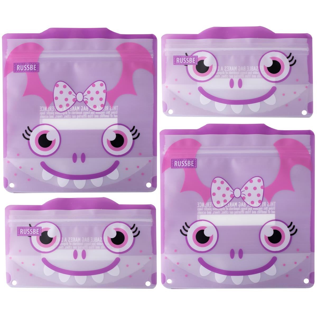 Snack/Sandwich Bags Set Of 4 – Purple Monster