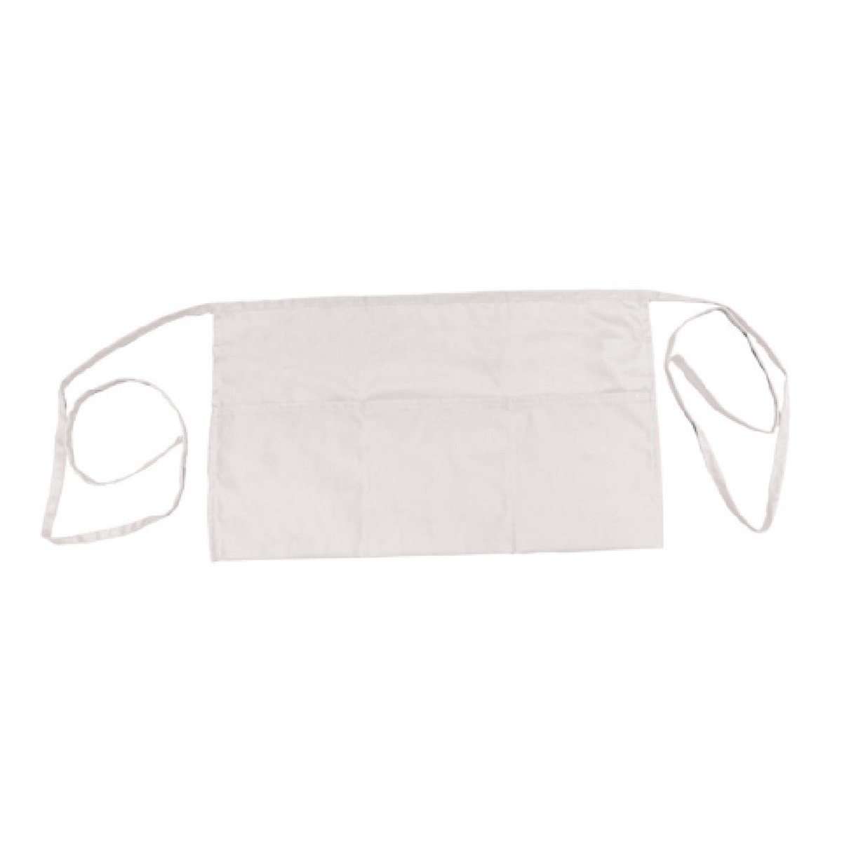 Thunder Group CA1322WH 13 Inch Waist Apron with 3 Pockets White Poly/cotton