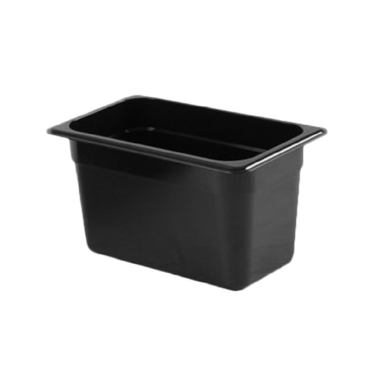 Thunder Group PLPA8146BK 1/4 Size Black Food Pan Polycarbonate Shatter Resistant