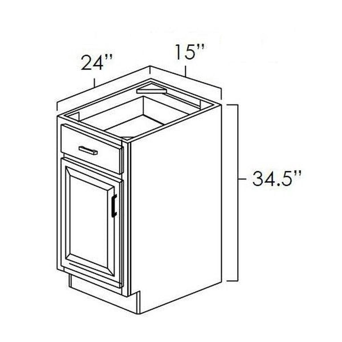 Toffee Shaker 15″ Base Cabinet Pre-Assembled