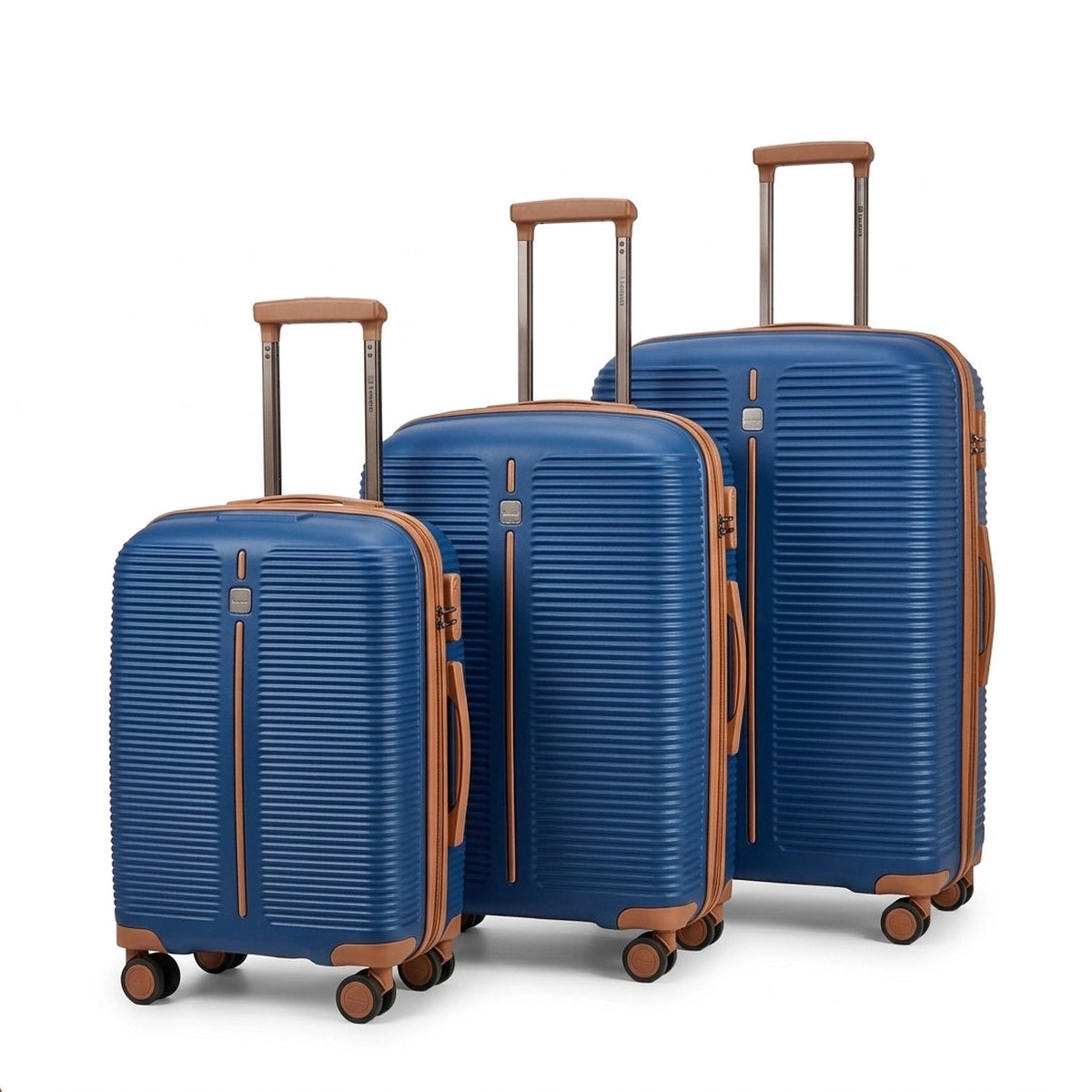 TP97980-3 PRESIDENT Trolley Case Set 3-Piece Navy Expandable Trolley Case Set with TSA Lock & 360 Spinner Wheels