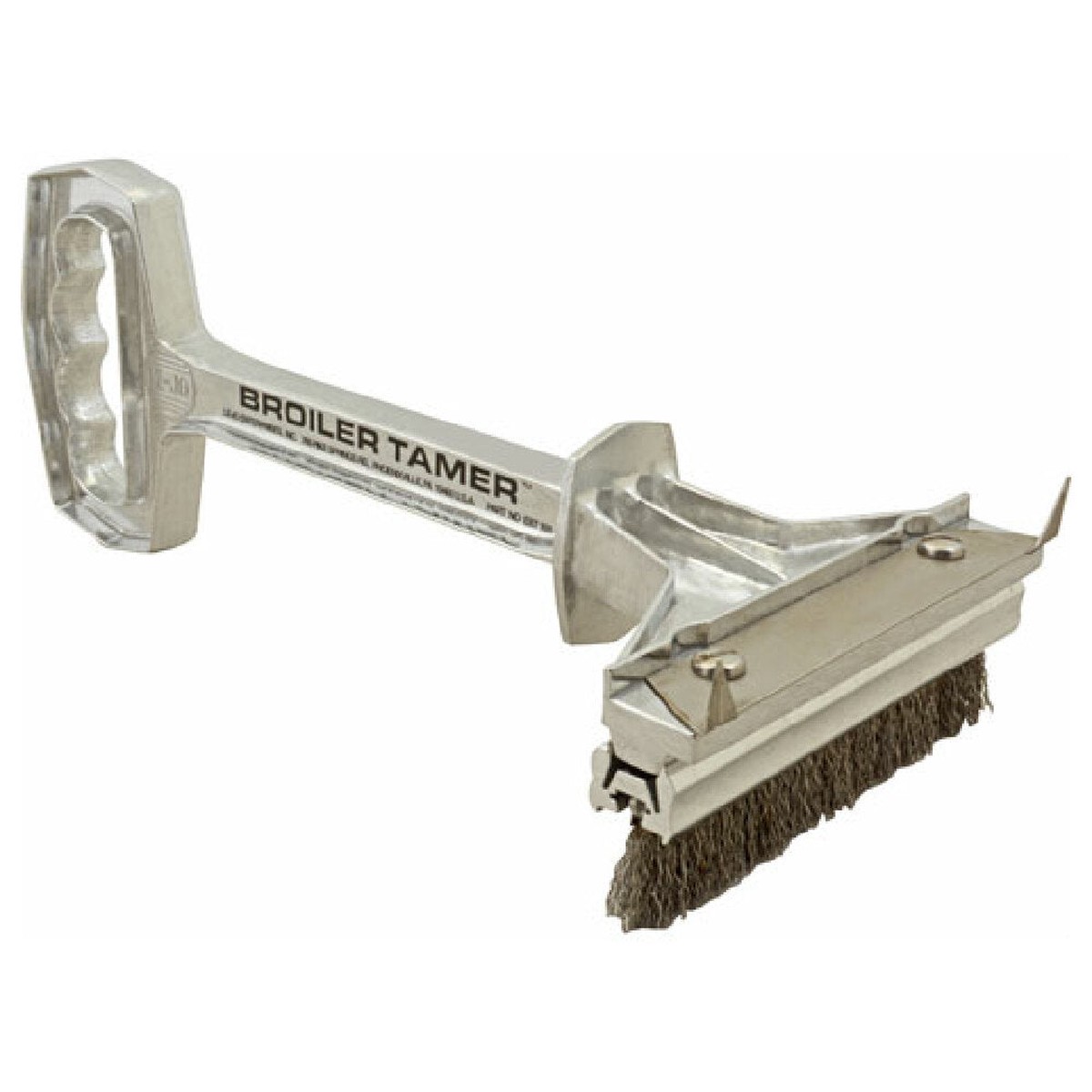 AllPoints EBT101 6 Inch Broiler Scraper Tool Aluminum and Stainless Steel Brush