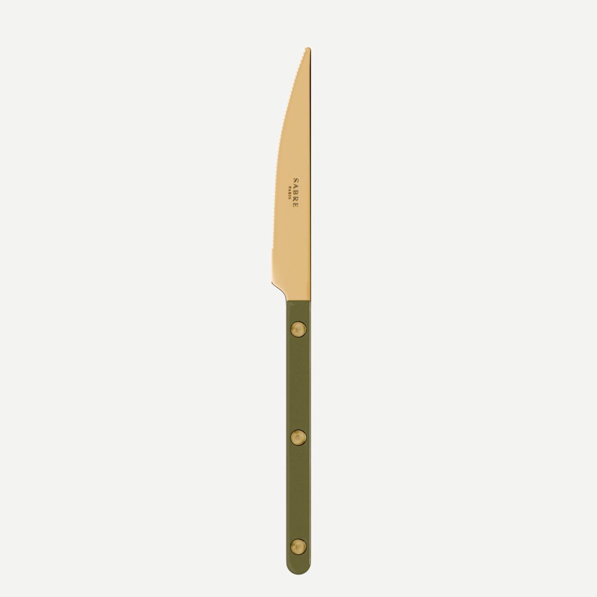 Bistrot Gold color Solid, Green fern – Dessert knife