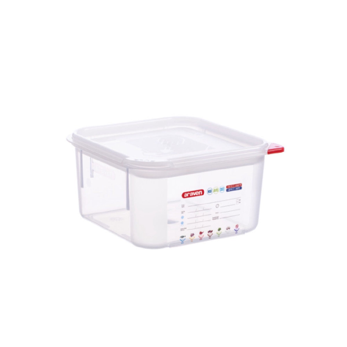 Carlisle 11851 Araven Food Storage Container 2.1 Qt. 7-1/8″W X 7-1/8″D X 3-3/8″H