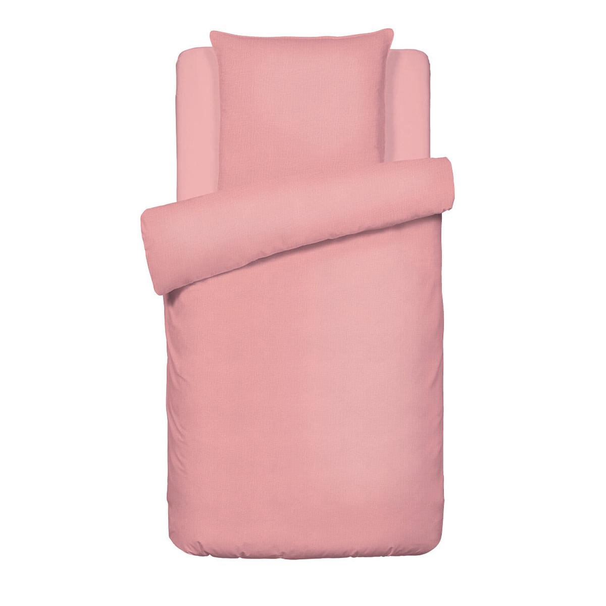 Duvet cover + pillowcase cotton gauze – Uni Pink – 140 x 200 cm + 63 x 63 cm