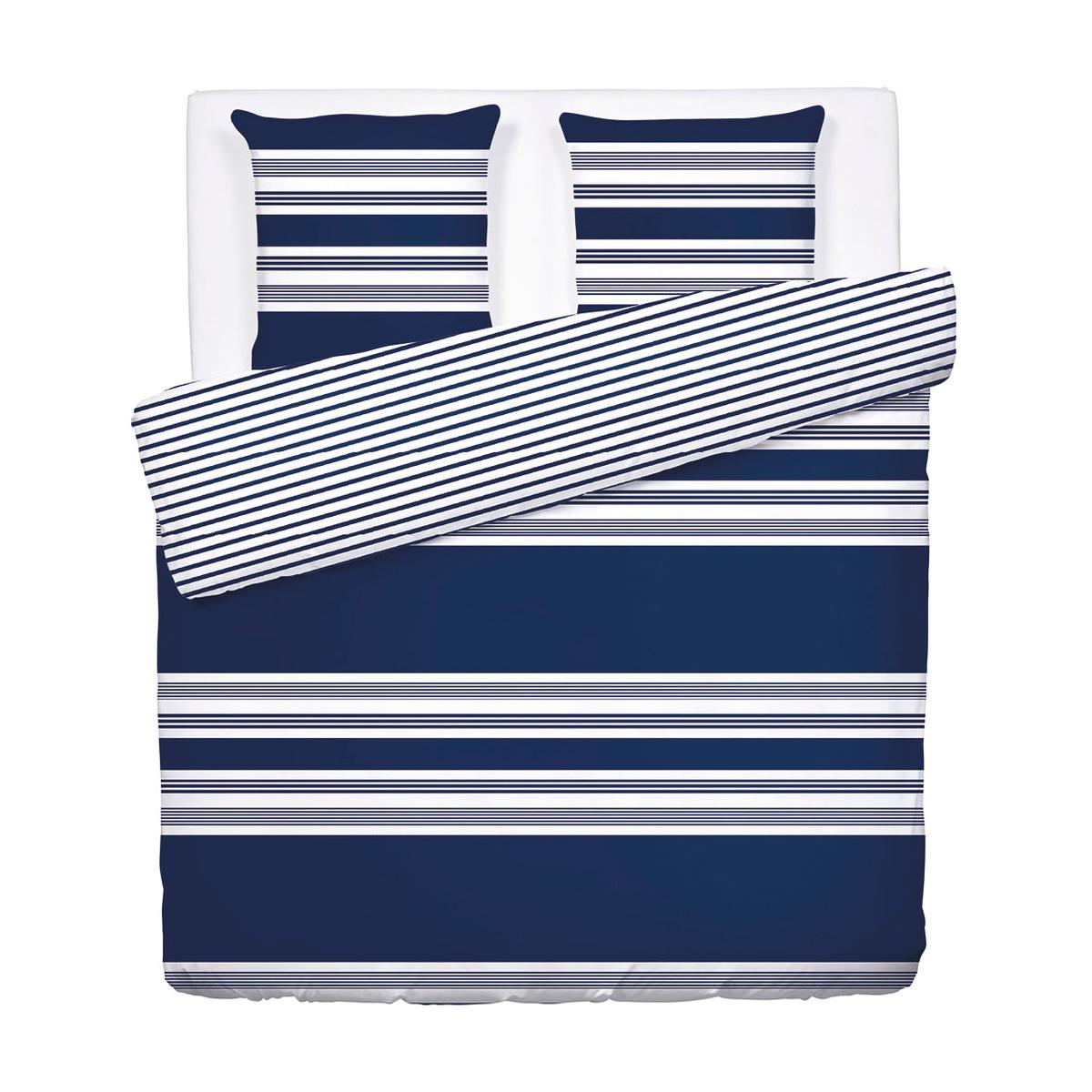 Duvet cover + pillowcase(s) cotton satin – Sylvestre Blue – 240 x 220 cm + 2 x (63 x 63 cm)