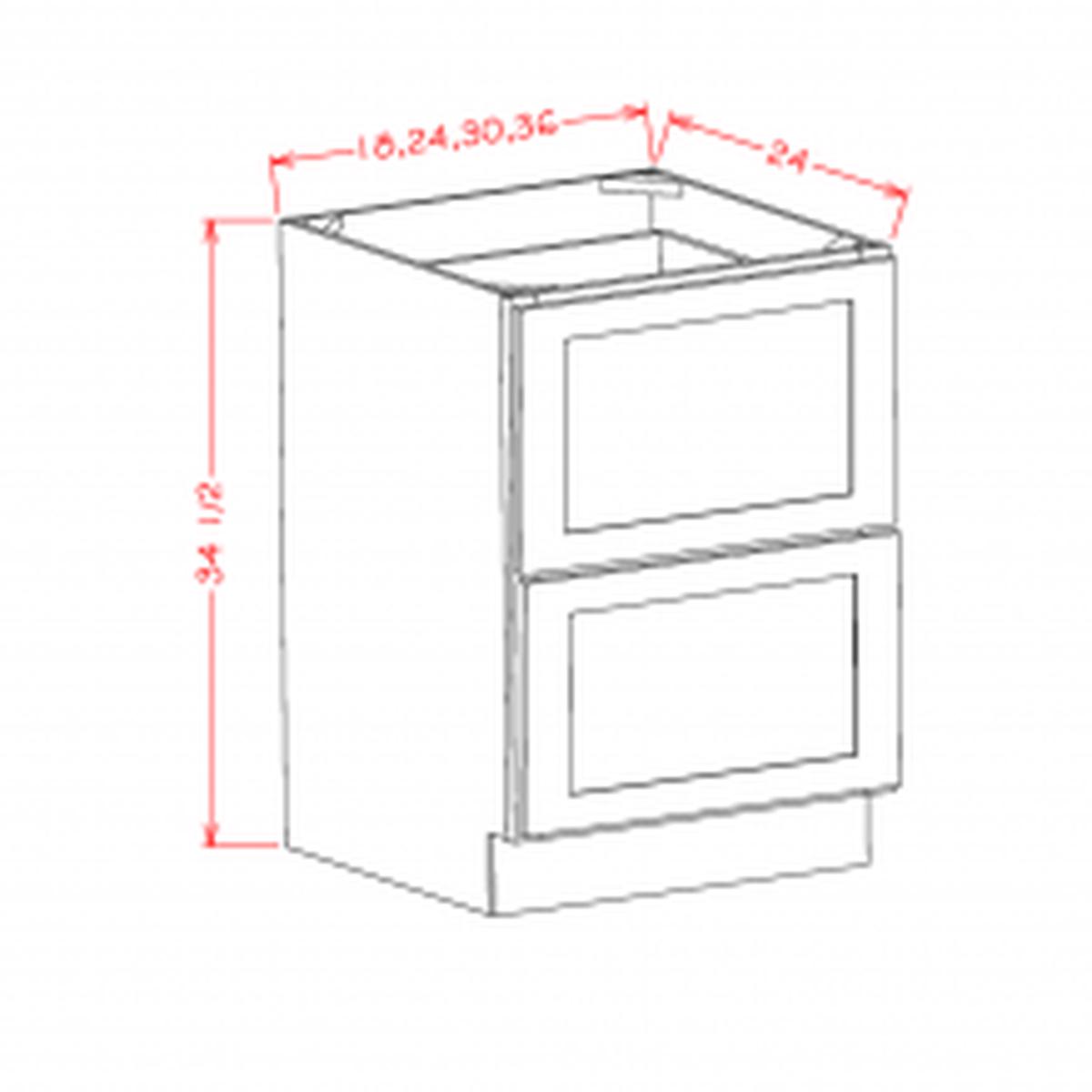English Sage 30″ 2-Drawer Base Cabinet Pre-Assembled