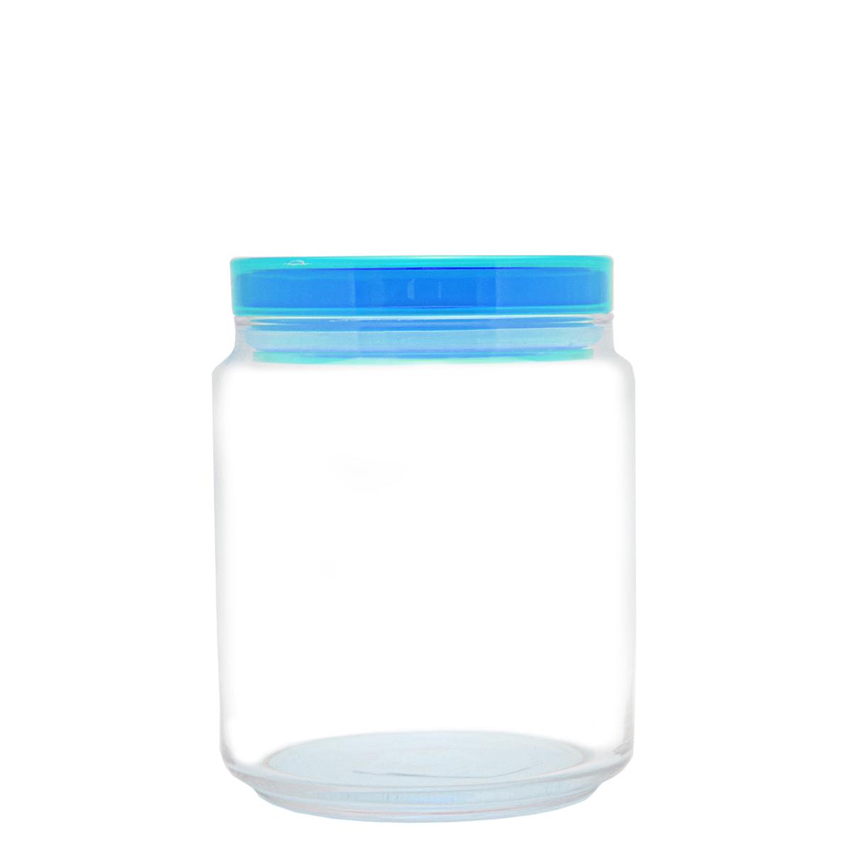 Kitchen Life Glass Jar 1L With Lid – Blue