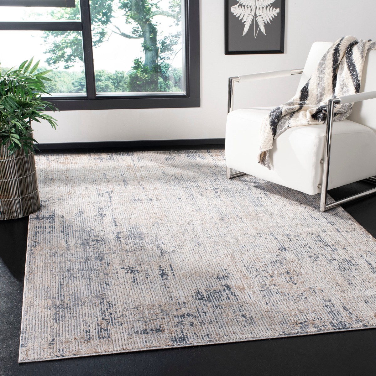 Safavieh Invista Neno 4 x 6 Cream/Charcoal Indoor Abstract Industrial Area Rug