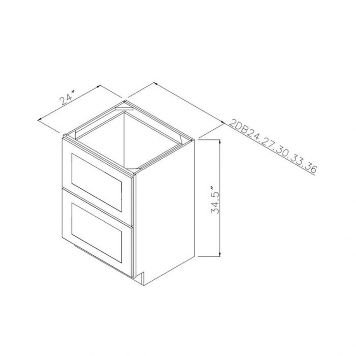 Sage Green Shaker 33″ Two Drawer Base