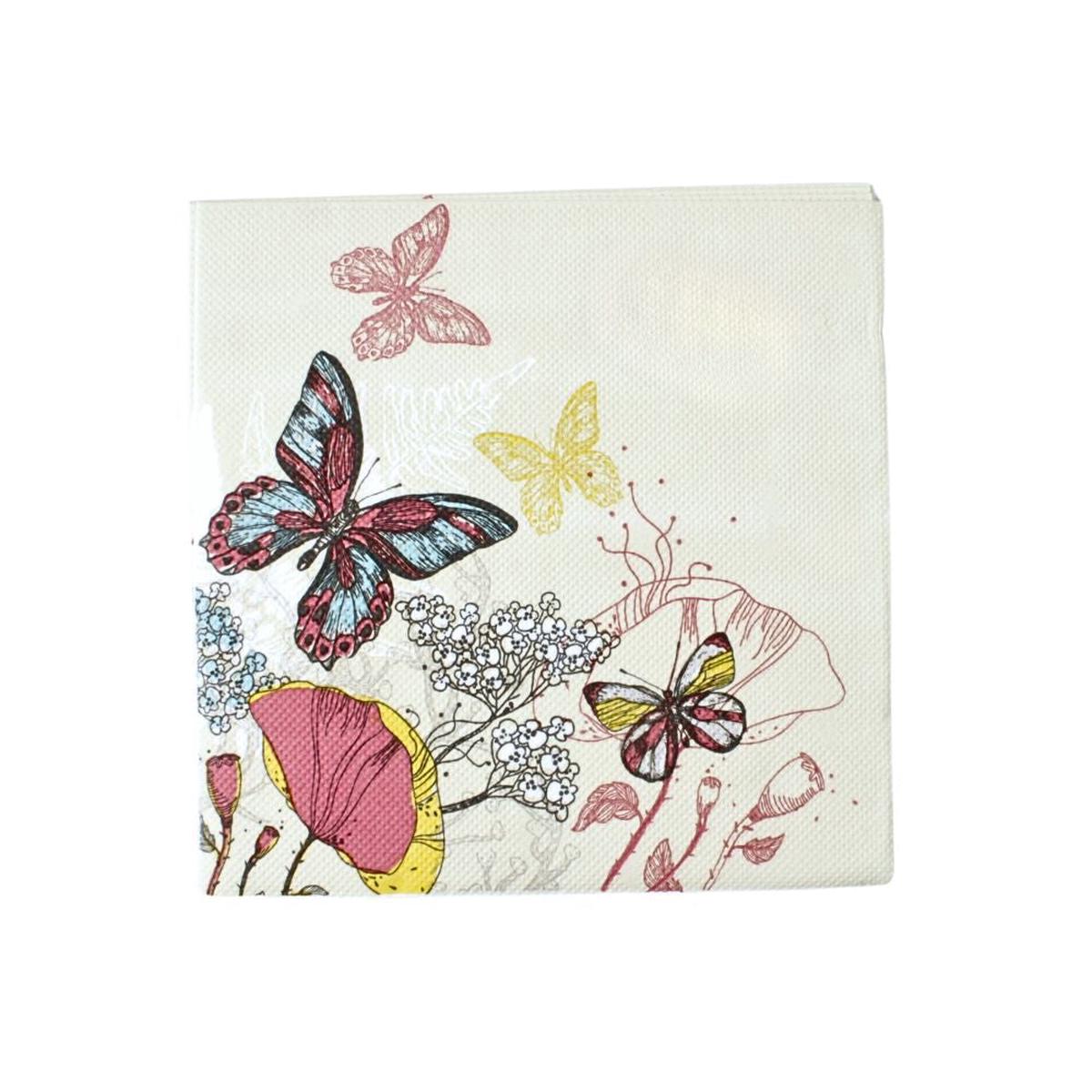 Serviette Butterfly #21 Cream