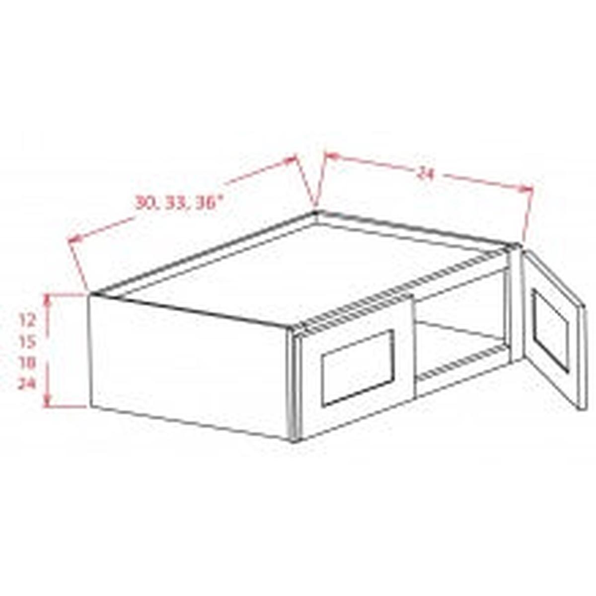 Shaker Black 36″ W x 24″ H Wall Refrigerator Cabinet