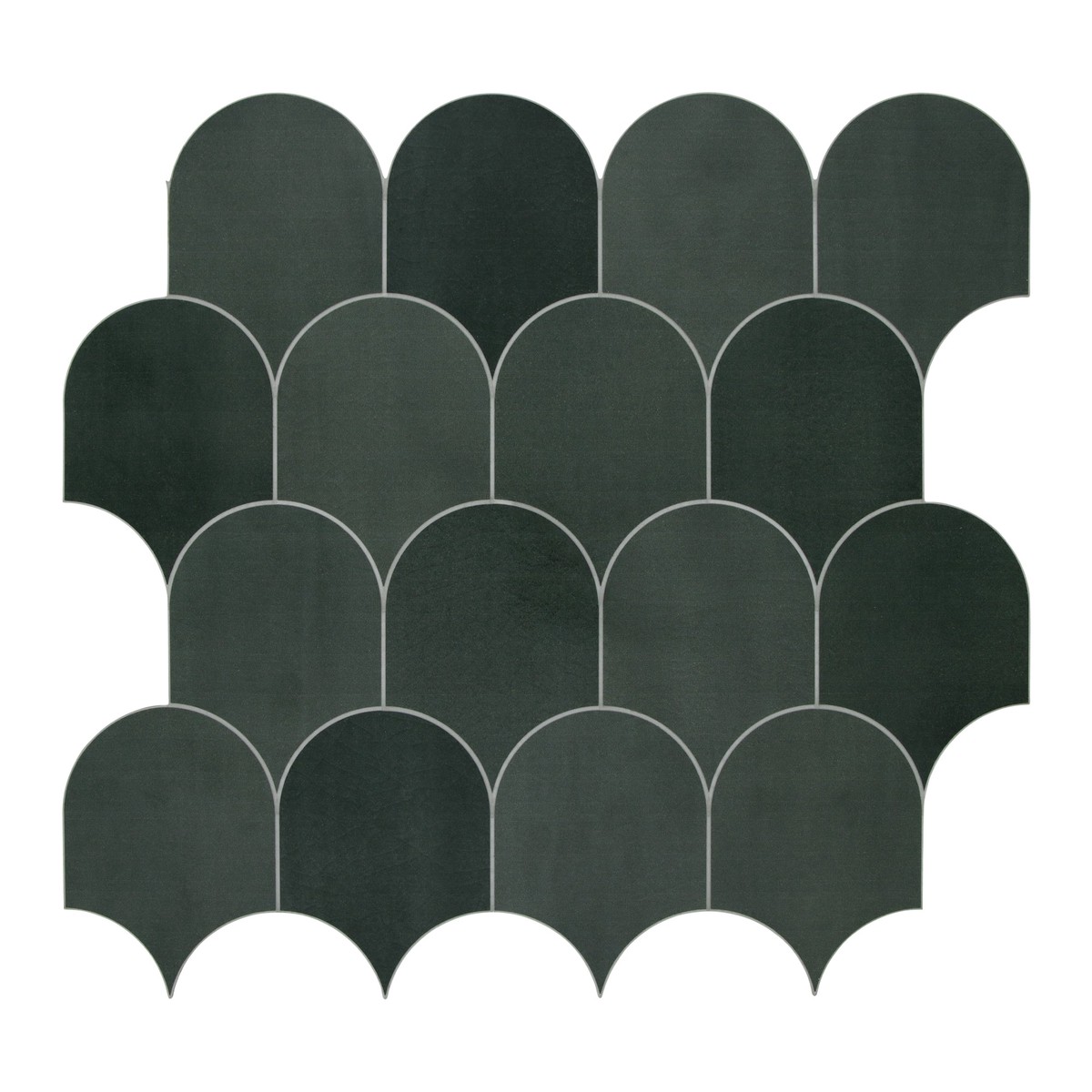SUNWINGS Tile Green Mixed 11-in x 12-in Matte Composite Peel and stick Mosaic Wall Tile