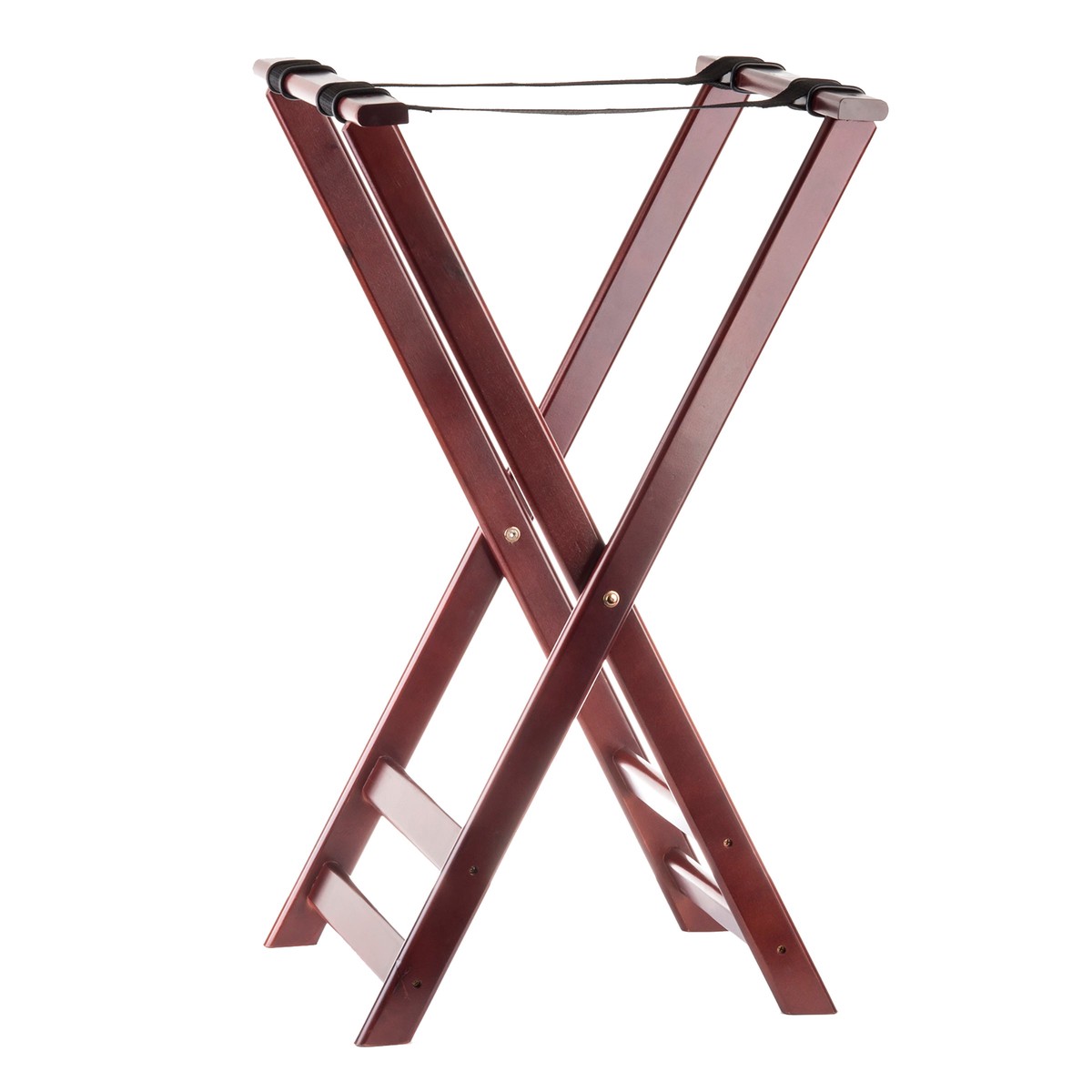 Tablecraft 21 Tray Stand 16-1/2 Inch Washable Wood Mahogany with Slip-Proof Rings