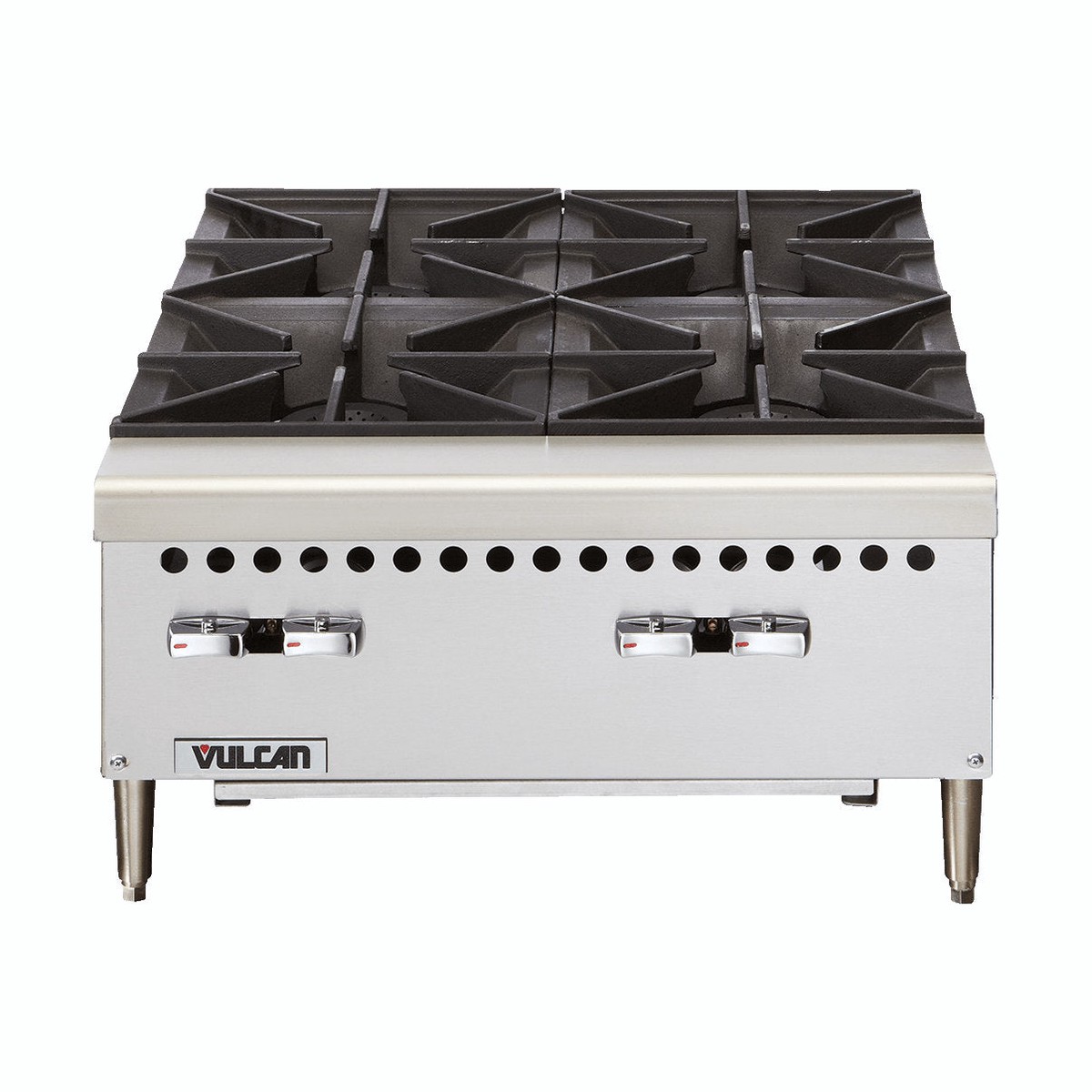 Vulcan VCRH24 Restaurant Series Liquid Propane 24 Countertop 4-Burner Gas Hot Plate – 100,000 BTU