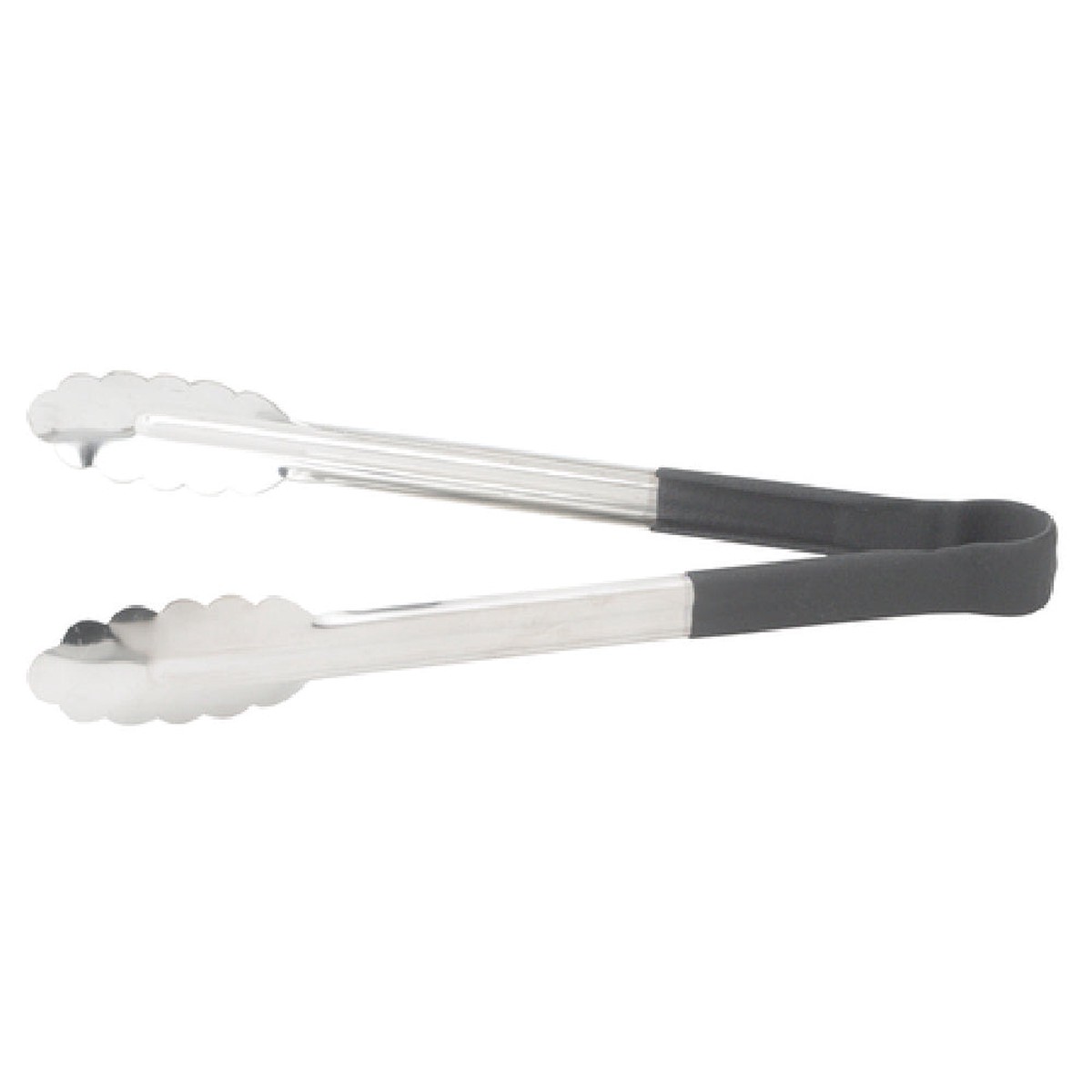 Winco UT-12HP-K 12 Inch Utility Tongs for Cold Food Service Black Stainless Steel