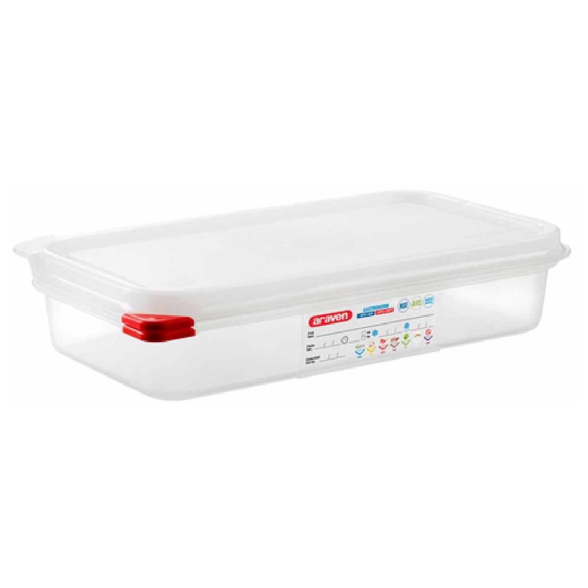 Carlisle 03029 Araven Food Storage Container 2.6 Qt. 12-3/4″ X 6-15/16″ X 2-1/2″