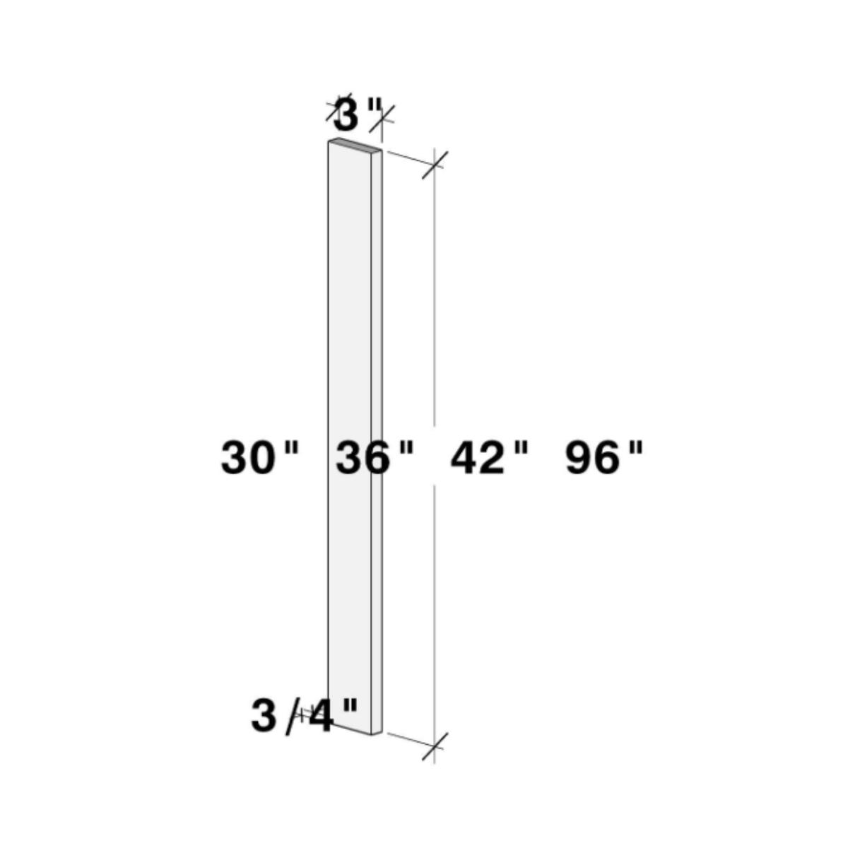 Cyber Grey Wall Filler W3″ X H36″ X D0.375″