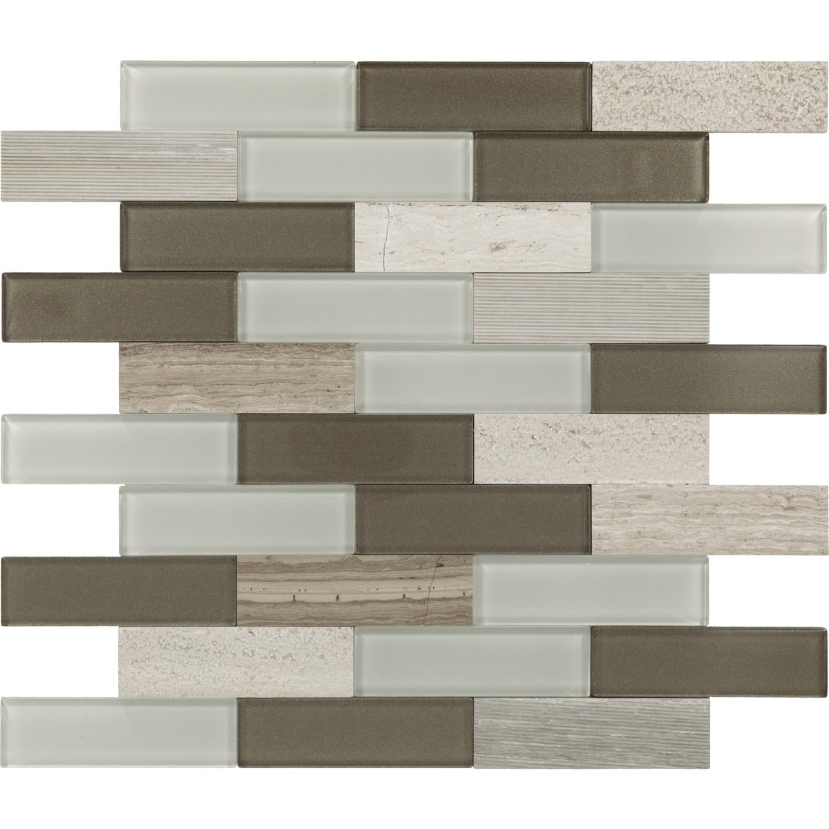 Daltile SimplyStick Mosaix Chenille White 12-in x 12-in Multi-finish Natural stone Marble/limestone Marble look Peel and stick Mosaic Wall Tile