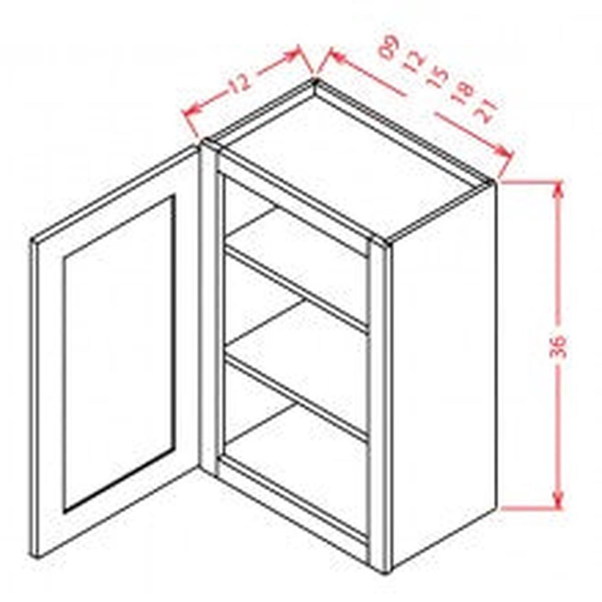 English Toffee 12″ W x 36″ H Wall Cabinet Pre-Assembled