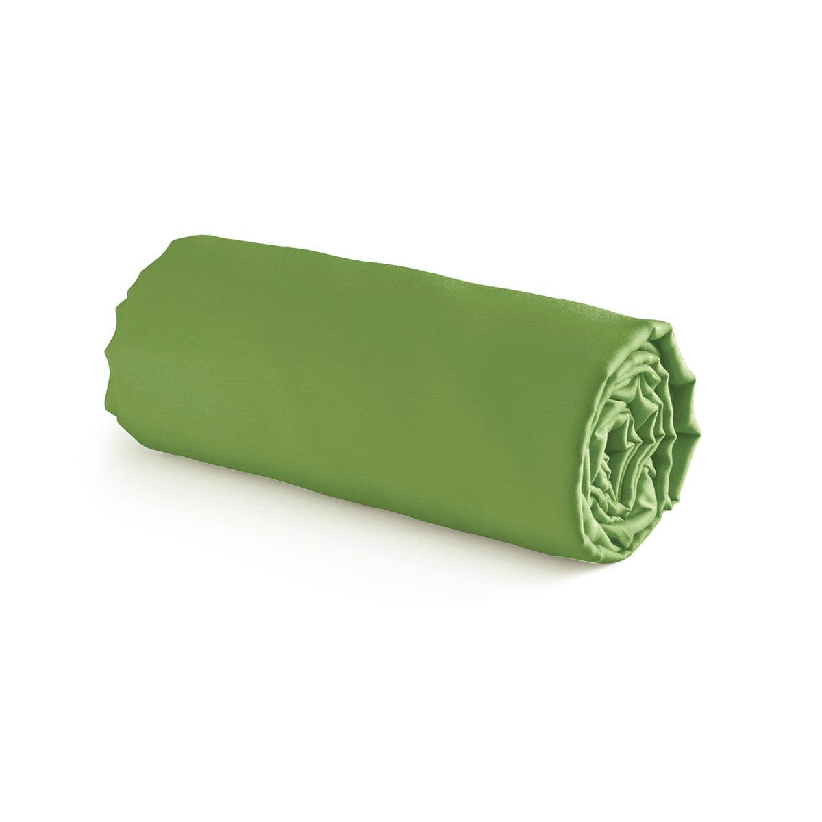 Fitted sheet cotton satin – Uni Green – 150 x 200 cm