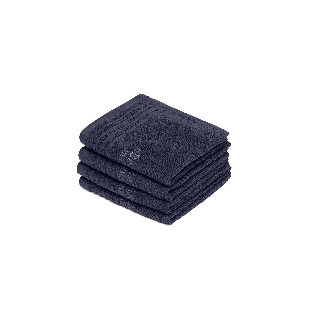 Guest towel combed cotton LT – Ecume – 4 x (30 x 30 cm) – Navy blue