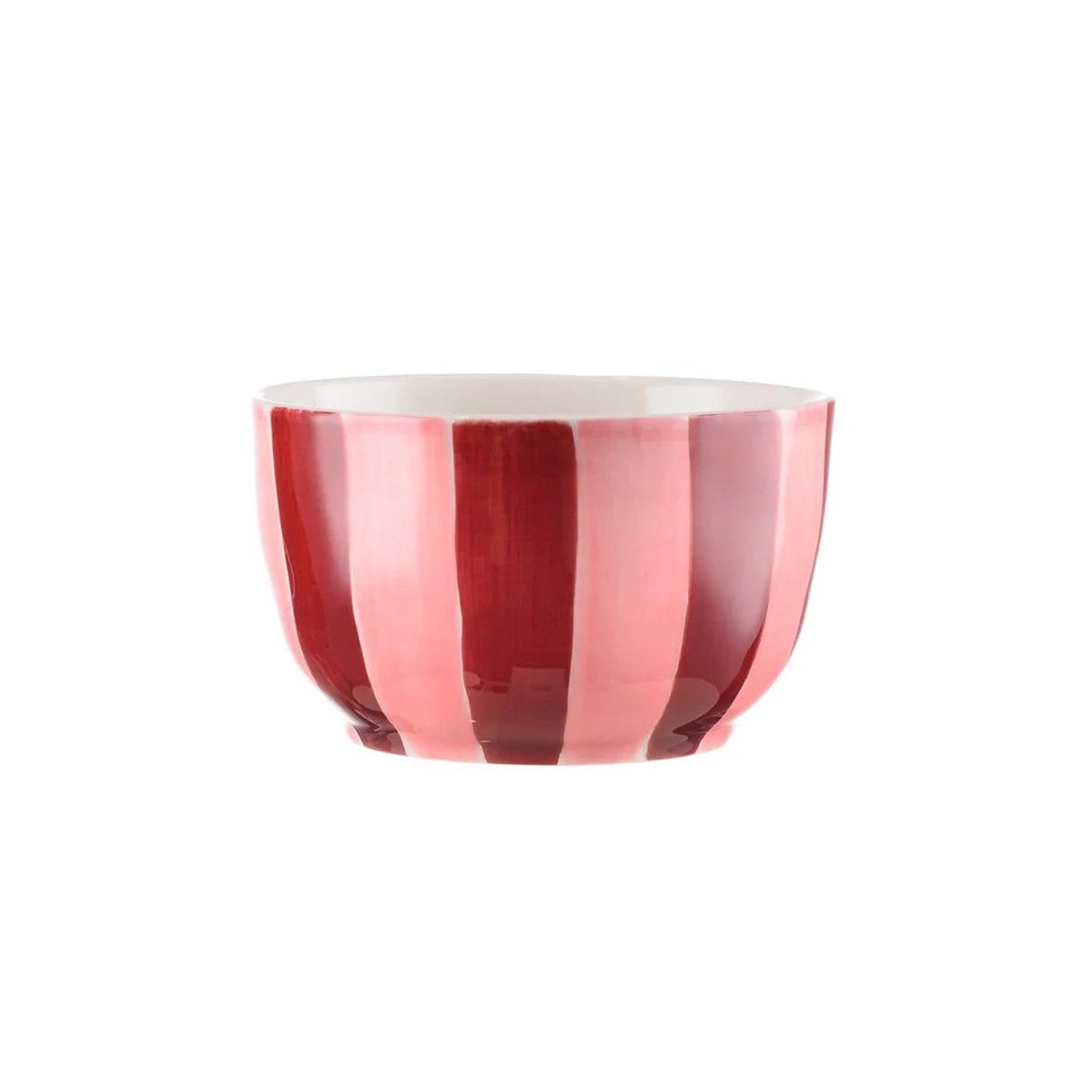 Noss & Co Small Bowl – Pink & Burgundy Stripe