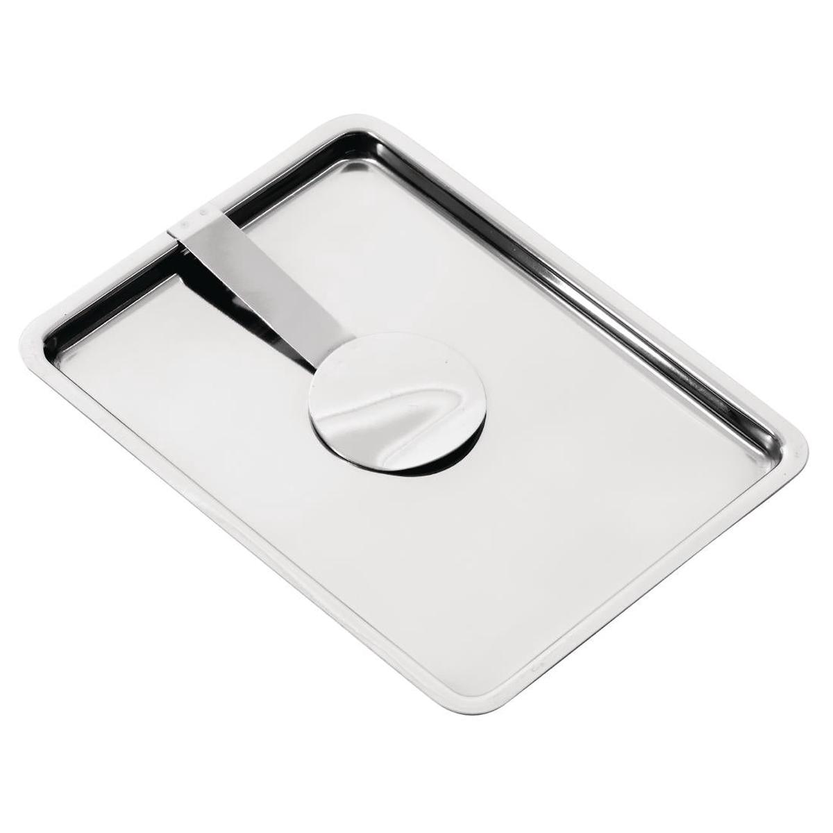 Olympia Curved Stainless Steel Tip Tray With Bill Clip – F979