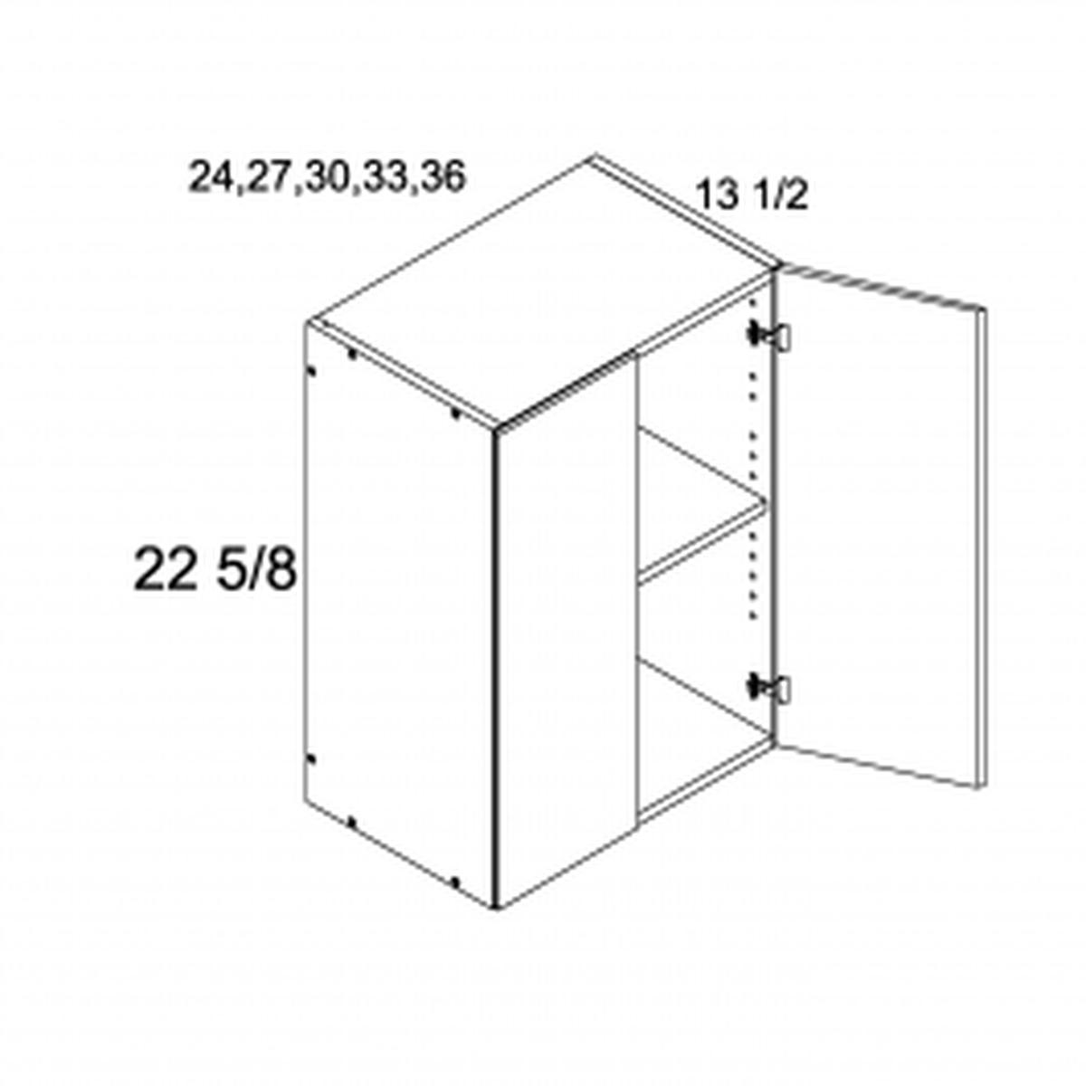 Palermo Gloss White 30″W x 22 5/8″H x 13.5″D Two Door Wall