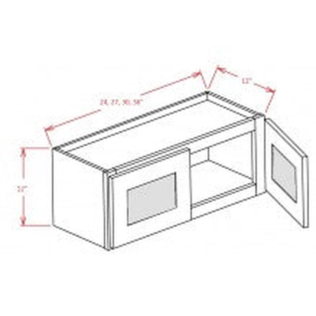 Rigby Mist Shaker 30″W x 12″H Stacker Wall Glass Door Cabinet Pre-Assembled