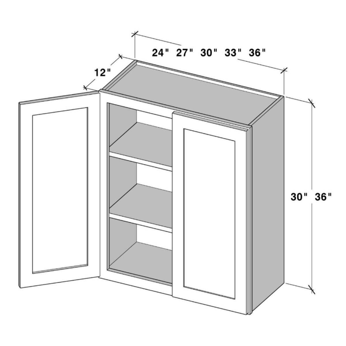 Slim Shaker Onyx Wall Cabinet W36″ X H30″ X D12″