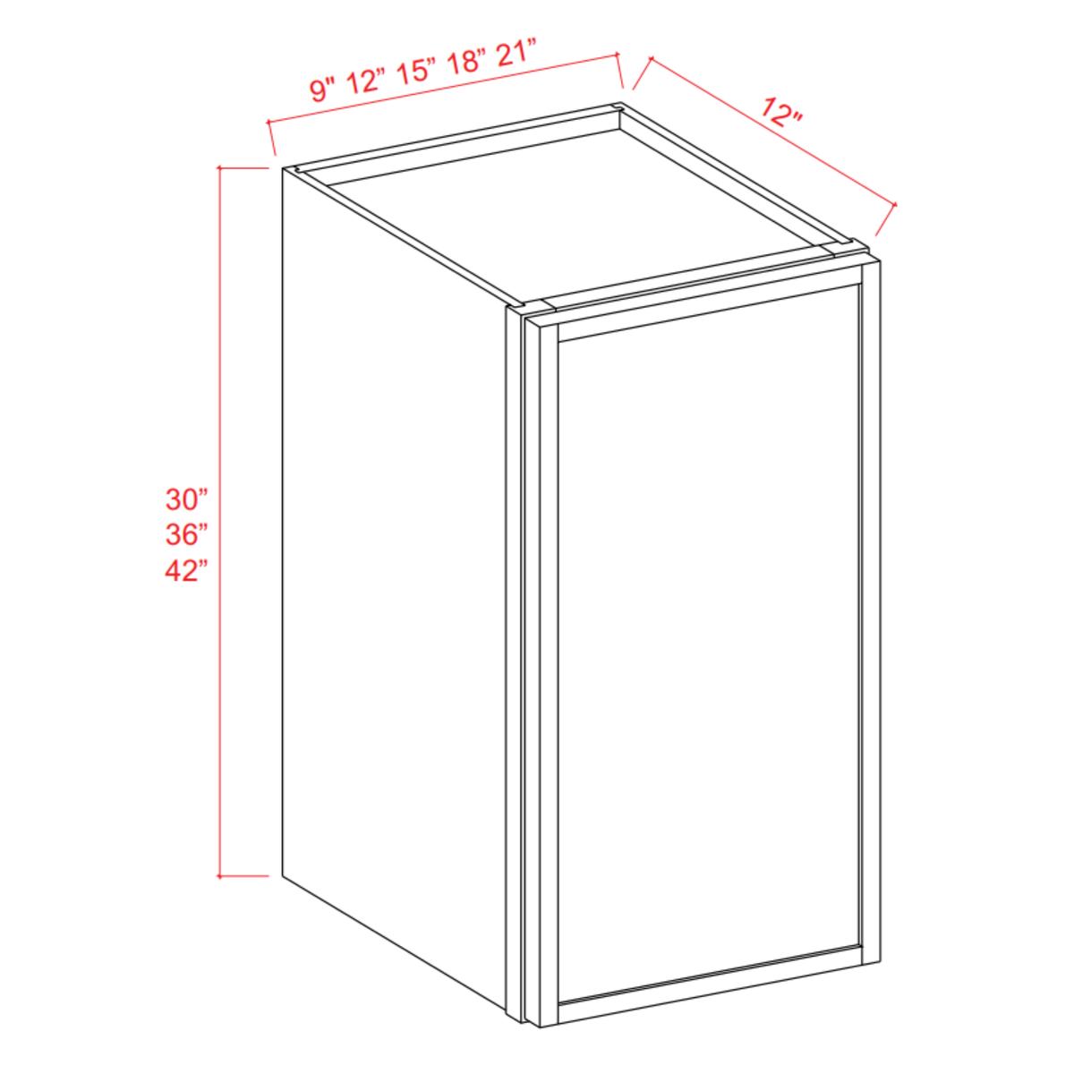 Slim Shaker White Dove Wall Cabinet – 15″W x 42″H x 12″D – 1D – 3S Pre-Assembled