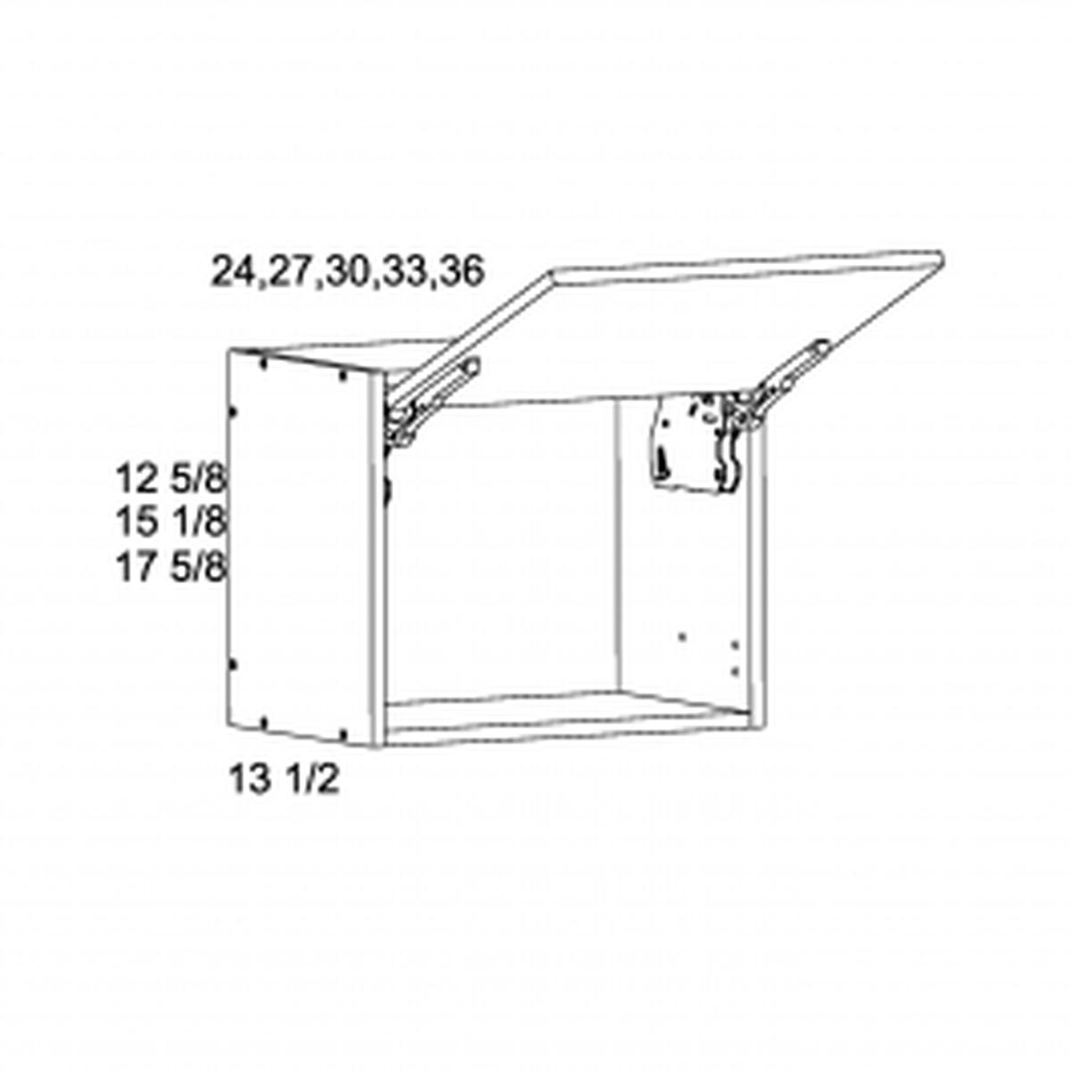 Torino Dark Wood 24″W x 17 3/4″H x 13.5″D Wall Flip Up Door
