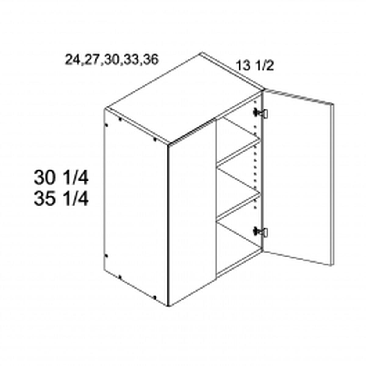 Torino Dark Wood 24″W x 30 1/4″H x 13.5″D Two Door Wall Pre-Assembled