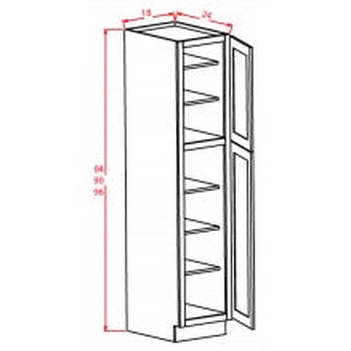 Torrance White 18″ W x 90″ H Wall Pantry Pre-Assembled