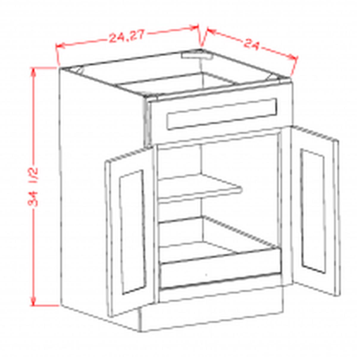 Torrance White 30″ Base Cabinet w/ 1 Rollout Shelf Pre-Assembled