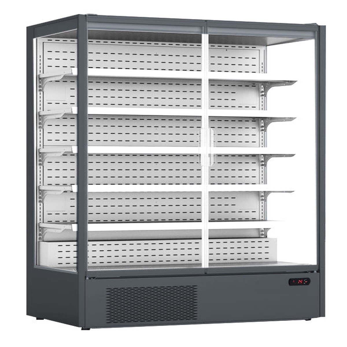 UNIFROST FDR3 FRAMELESS MULTIDECK 3 HINGED DOORS ON CASTORS 1875*740*2010 5 SHELF