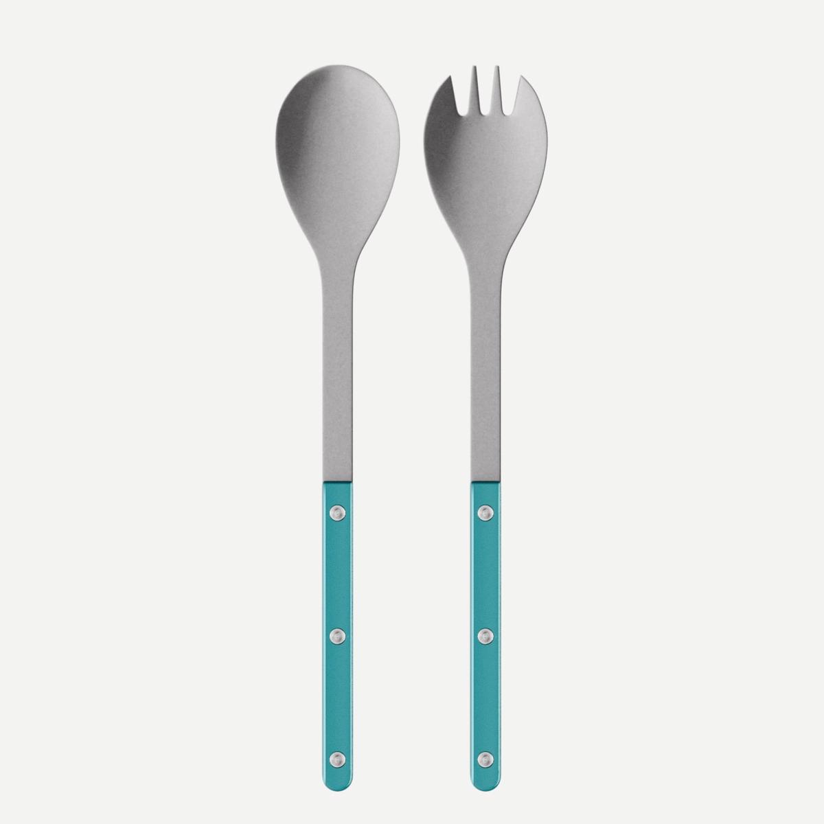 Bistrot Vintage Pearly, Turquoise – Salad cutlery set