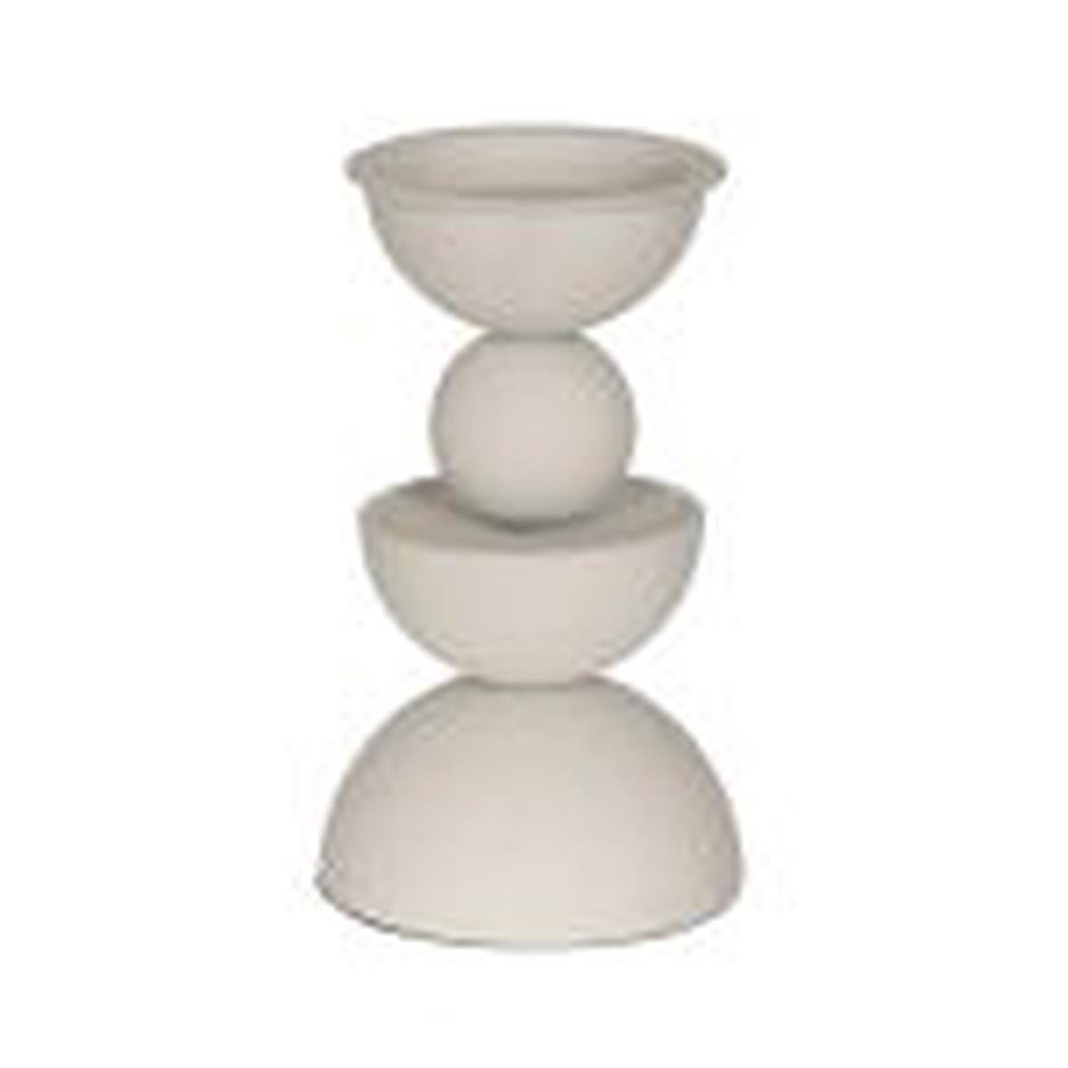 CANDLE HOLDER WHITE 12.5X12.5X22CM