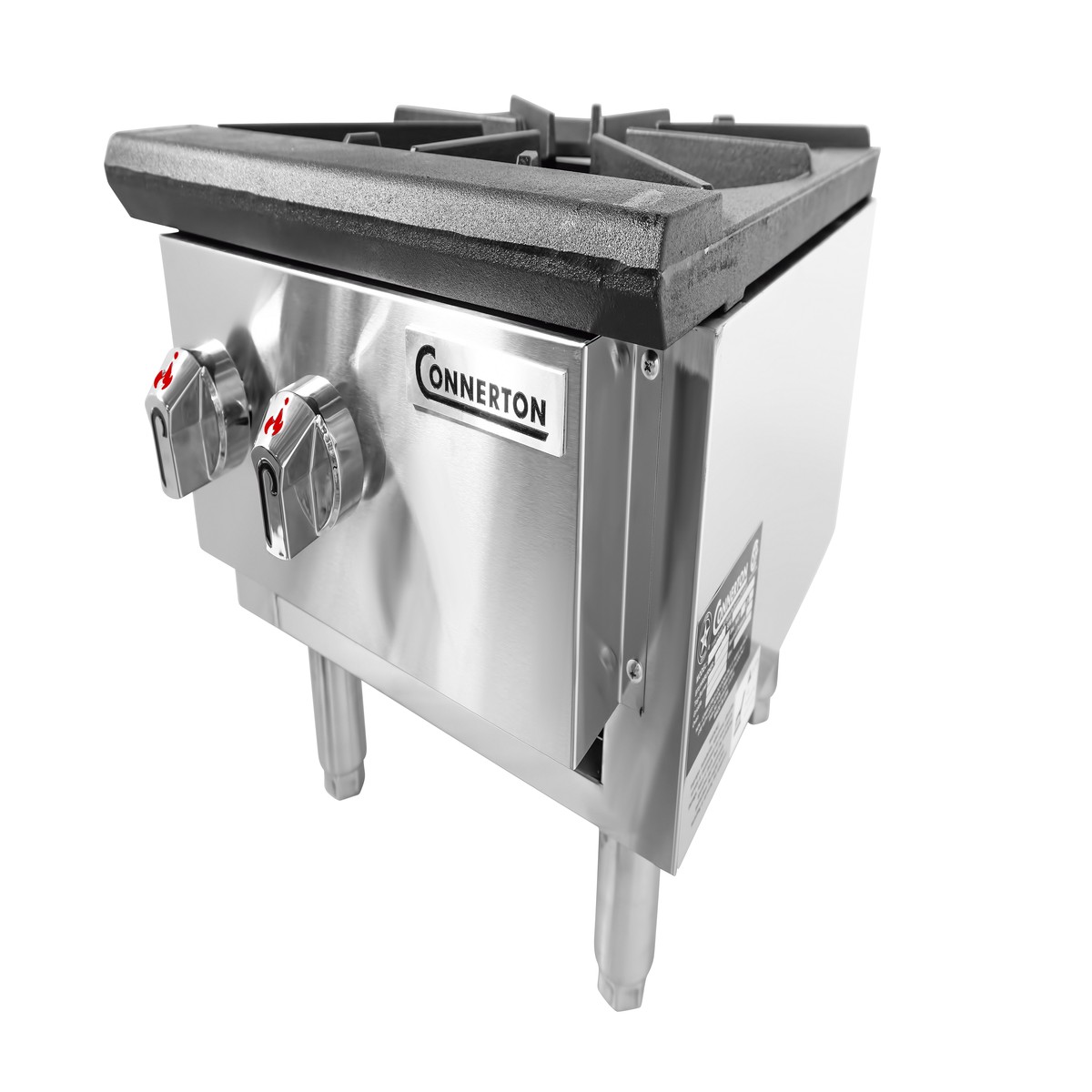 Connerton CSP-18-3S Stock Pot Stove, gas, 18″W x 20.5″D x 18″H, 3-ring cast iron burner with center-slope hole, manual controls, 90,000 BTU, NSF