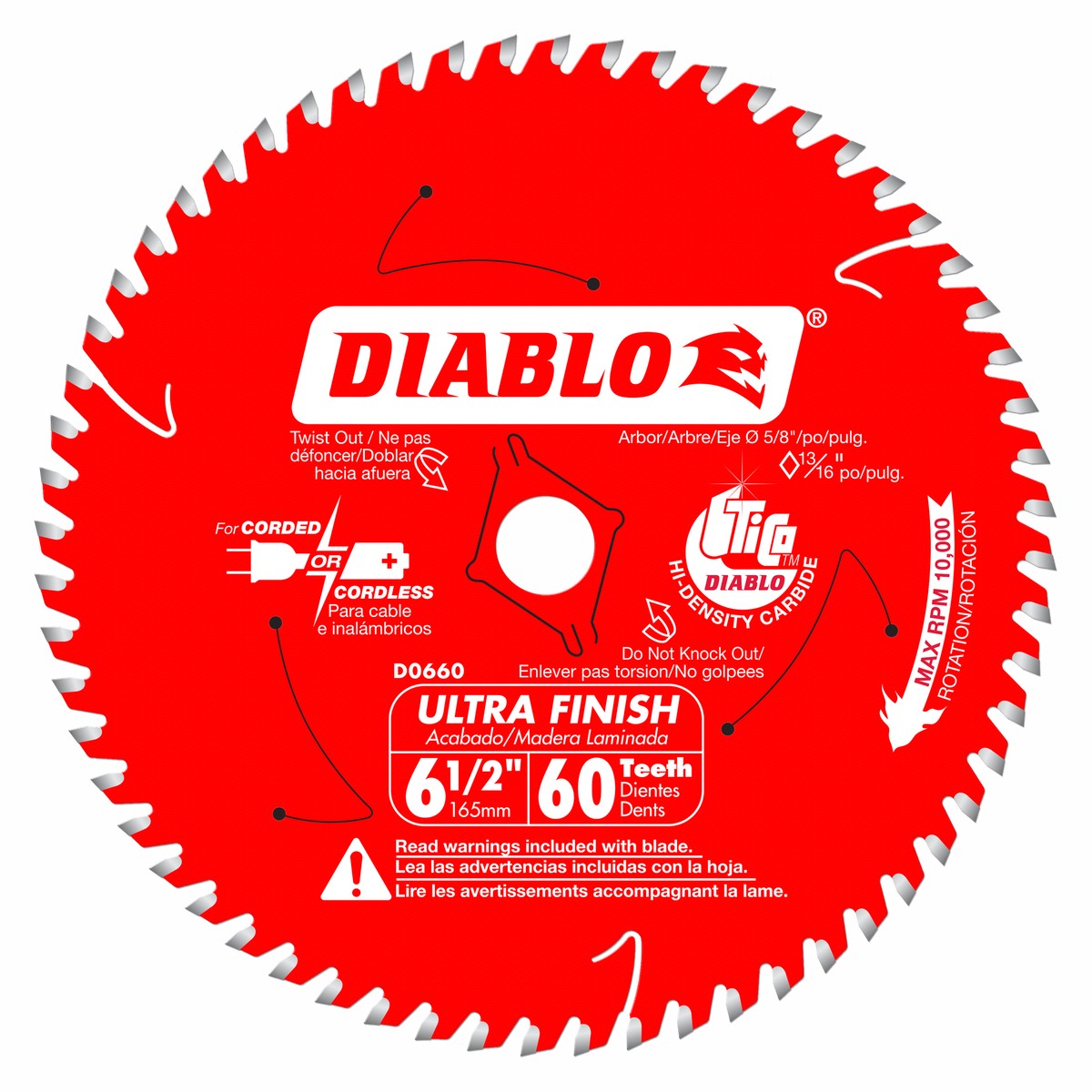 Diablo Ultra Finish Circular Saw Blade for Wood 6-1/2″ 60 Teeth