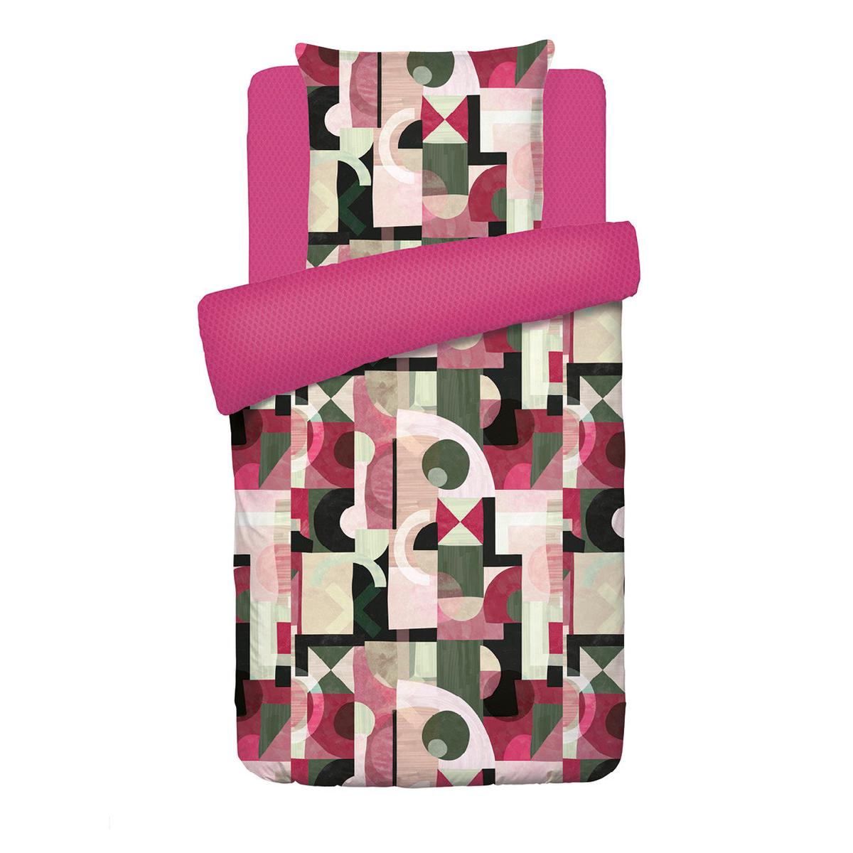 Duvet cover + pillowcase(s) cotton satin – Collage Wild berry – 140 x 200 cm + 63 x 63 cm